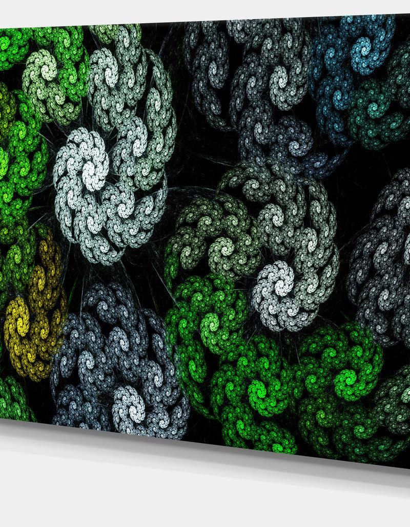 DesignQ Bright Exotic Spiral Flowers - Abstract Wall Art Canvas