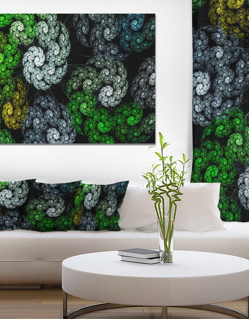 DesignQ Bright Exotic Spiral Flowers - Abstract Wall Art Canvas