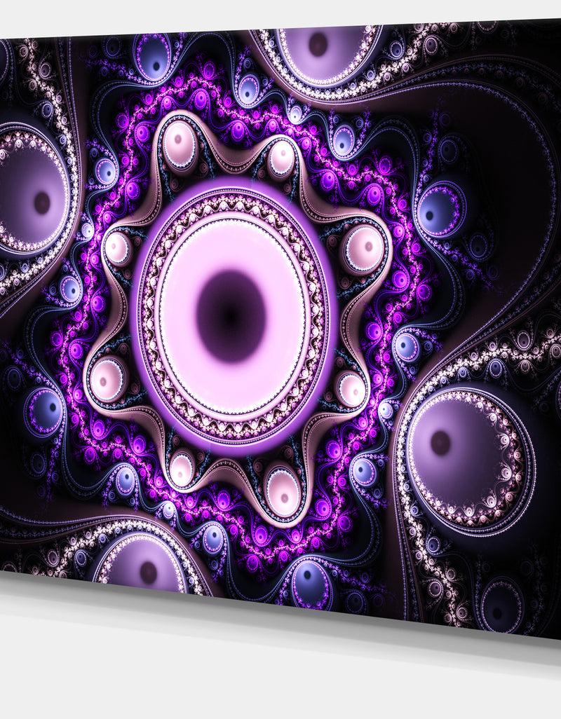 DesignQ Bright Fractal Circles And Waves - Large Wall Art On Canvas