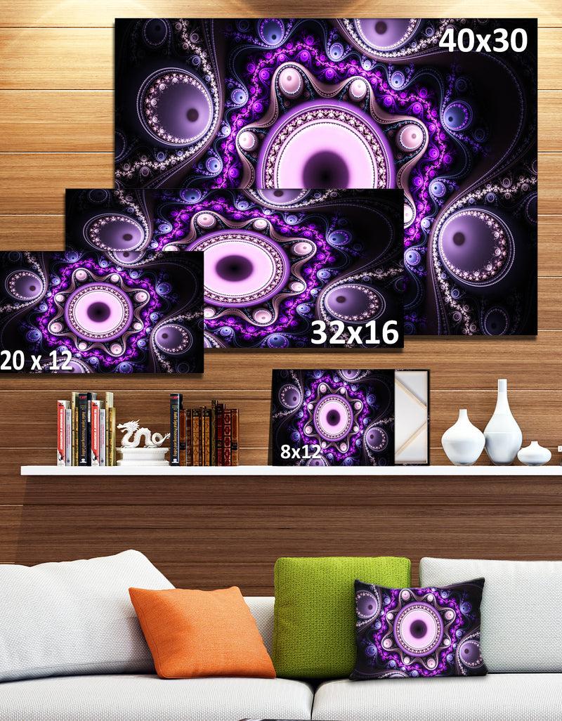 DesignQ Bright Fractal Circles And Waves - Large Wall Art On Canvas