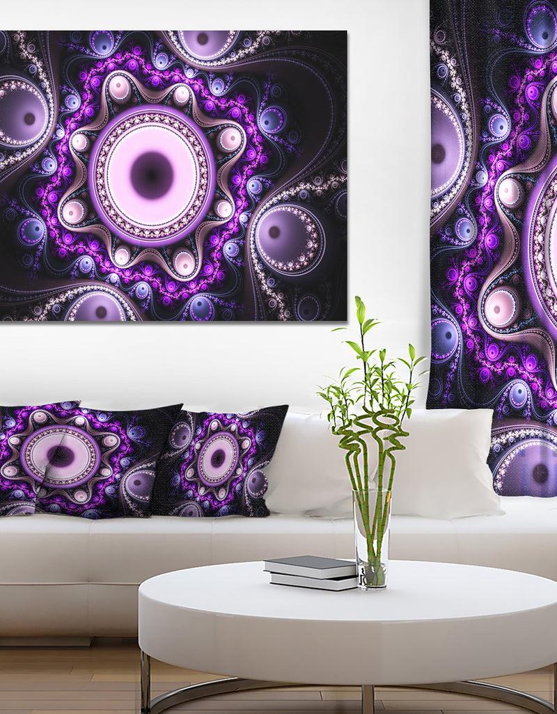 DesignQ Bright Fractal Circles and Waves - Large Wall Art on Canvas