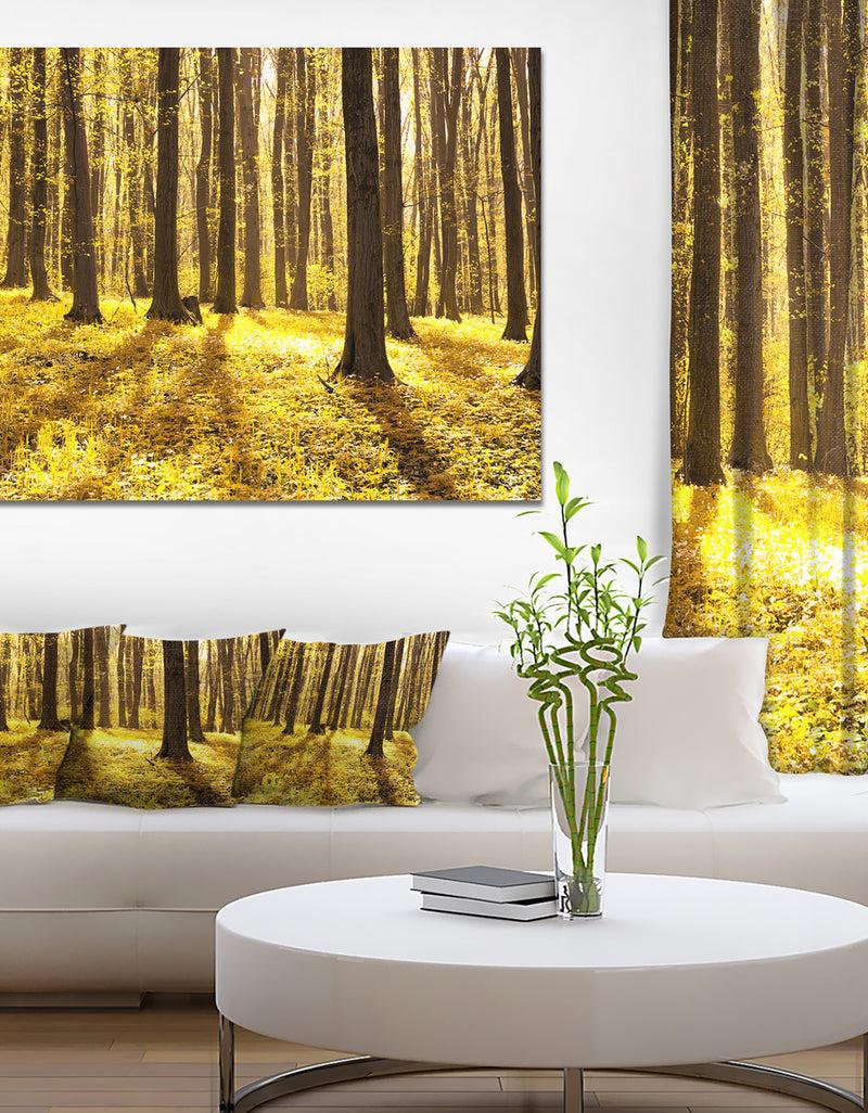 DesignQ Bright Green Forest at Sunset - Modern Forest Canvas Art