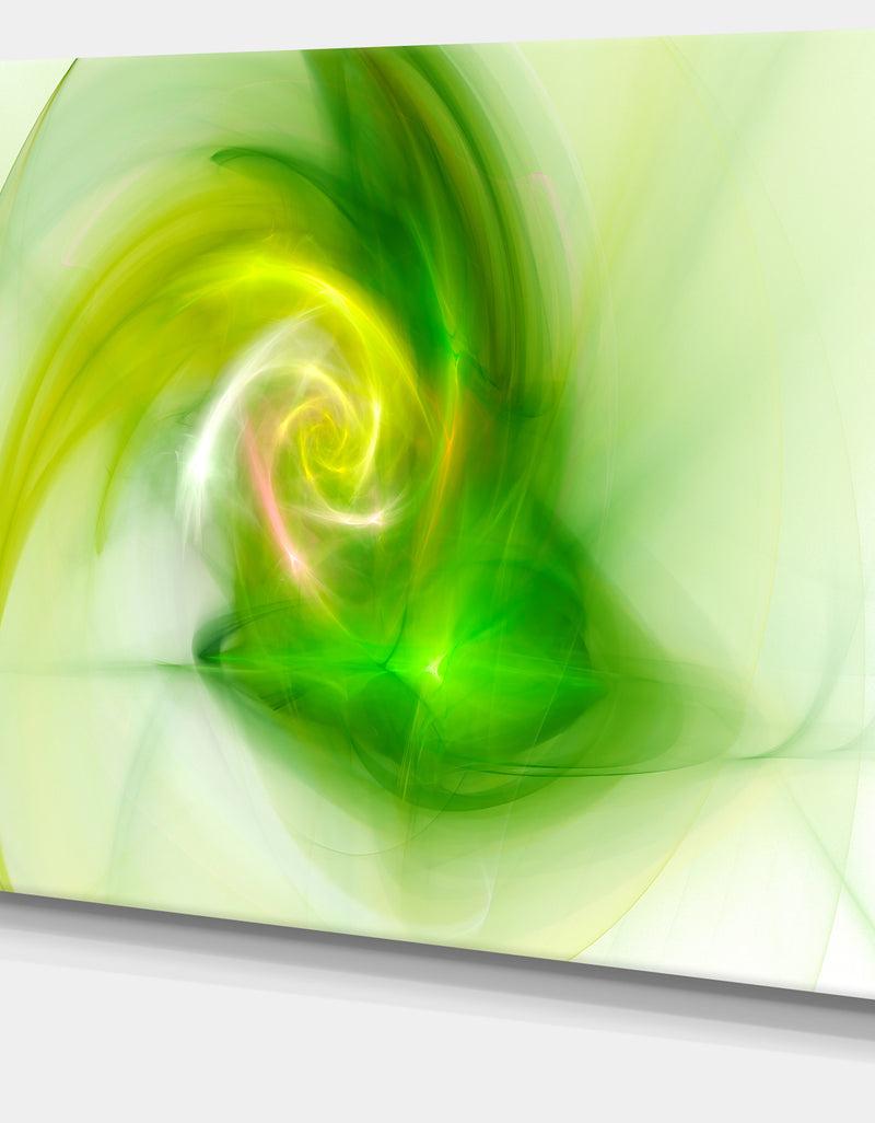 DesignQ Bright Green Fractal Illustration - Large Canvas Wall Art