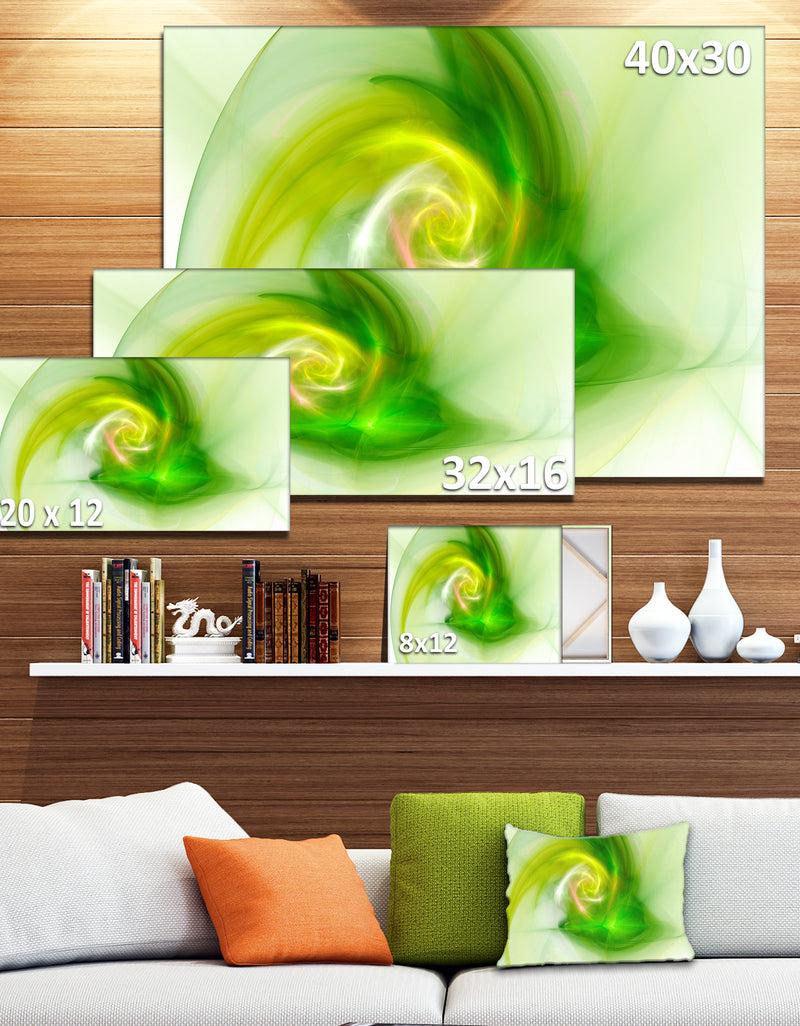 DesignQ Bright Green Fractal Illustration - Large Canvas Wall Art