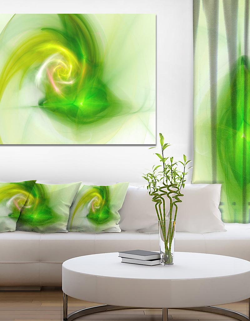 DesignQ Bright Green Fractal Illustration - Large Canvas Wall Art