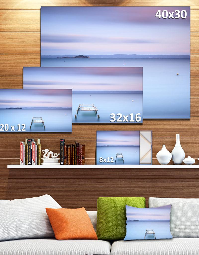 DesignQ Bright Purple Sky - Seascape Photo Canvas Print