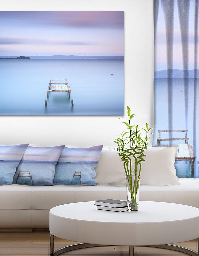 DesignQ Bright Purple Sky - Seascape Photo Canvas Print