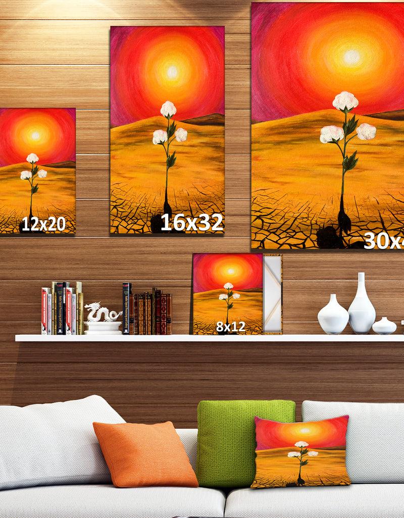 DesignQ Bright Sun In Flower - Floral Painting Print On Wrapped Canvas