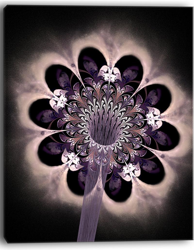 DesignQ Bright Yellow Digital Art Fractal Flower - Large Floral Canvas Art Print