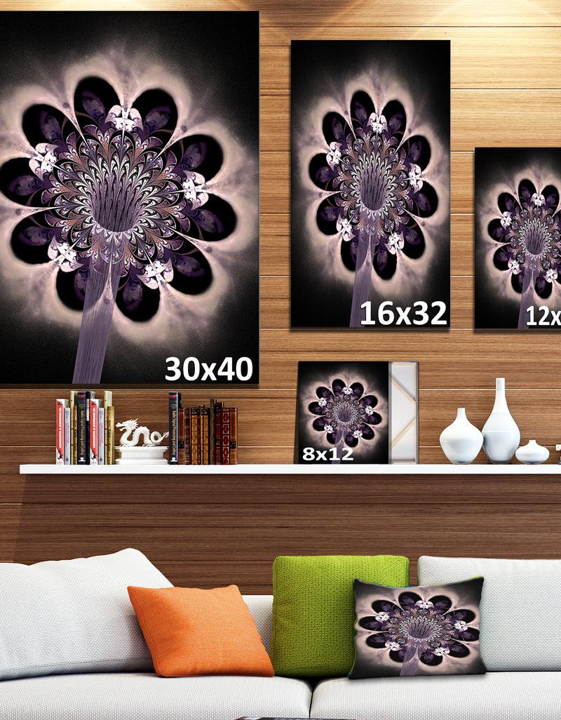 DesignQ Bright Yellow Digital Art Fractal Flower - Large Floral Canvas Art Print