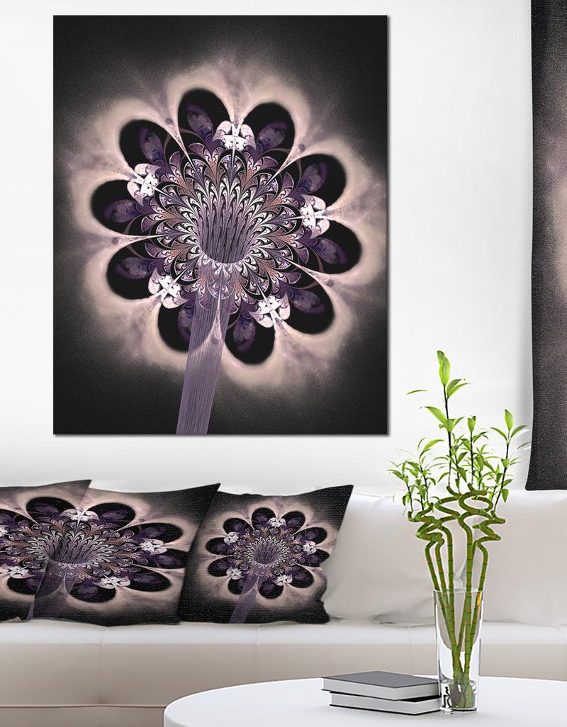 DesignQ Bright Yellow Digital Art Fractal Flower - Large Floral Canvas Art Print