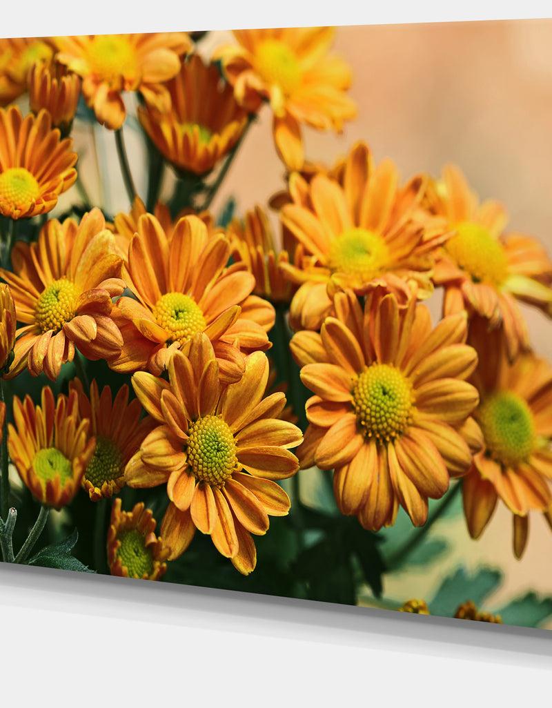 DesignQ Bright Yellow Flowers In Garden - Extra Large Floral Canvas Art Print
