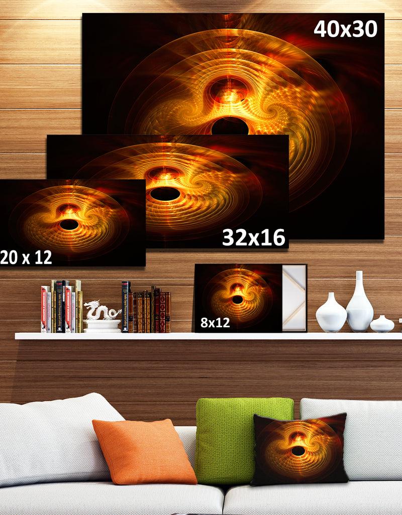 DesignQ Bright Yellow Magical Lights - Extra Large Abstract Canvas Art Print