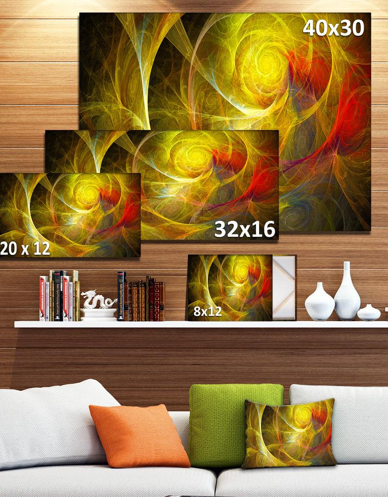 DesignQ Bright Yellow Stormy Sky - Abstract Digital Art Canvas Print