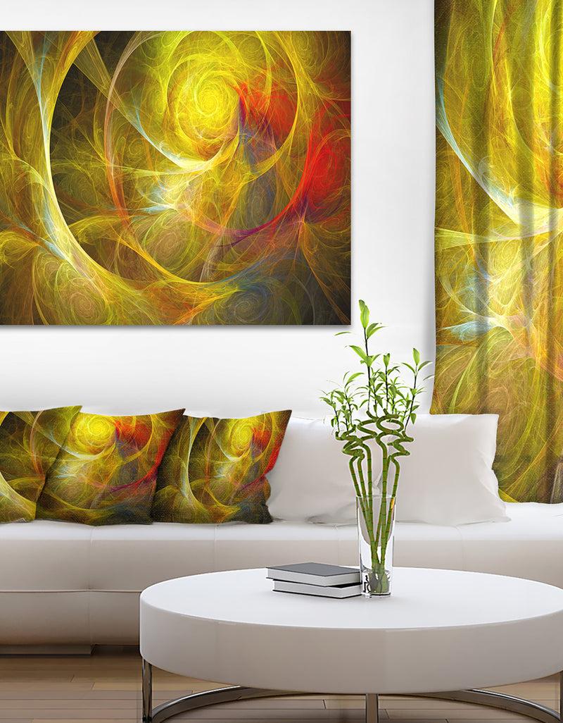 DesignQ Bright Yellow Stormy Sky - Abstract Digital Art Canvas Print
