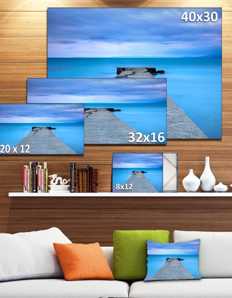 DesignQ Broken Concrete Jetty - Seascape Photo Canvas Print