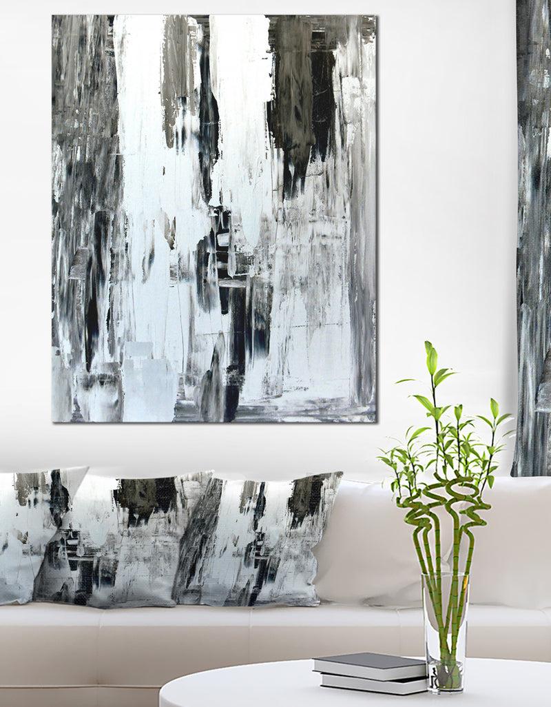 DesignQ Brown and Beige Painting - Abstract Canvas Art Print