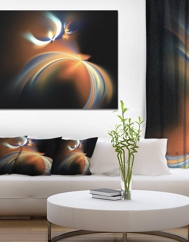 DesignQ Brown Floating Fractal Designs - Abstract Art on Canvas