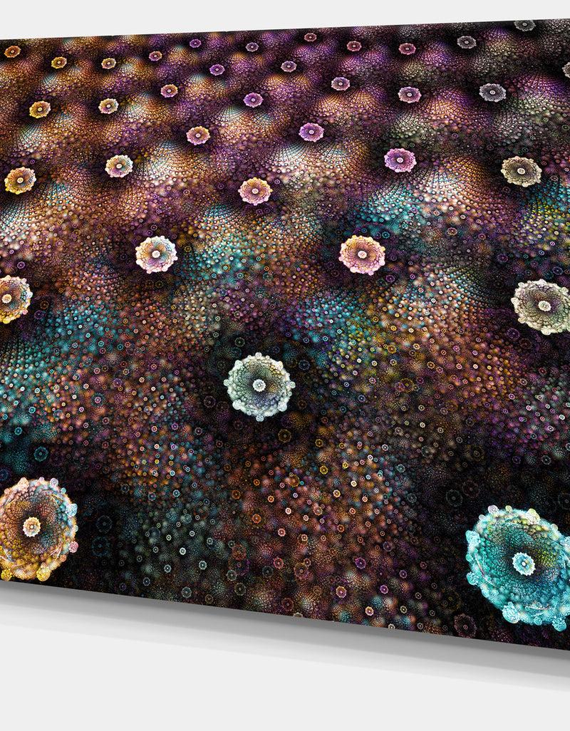 DesignQ Brown Flowers On Alien Planet - Floral Canvas Wall Art
