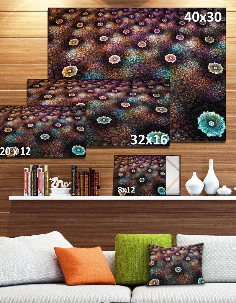 DesignQ Brown Flowers On Alien Planet - Floral Canvas Wall Art