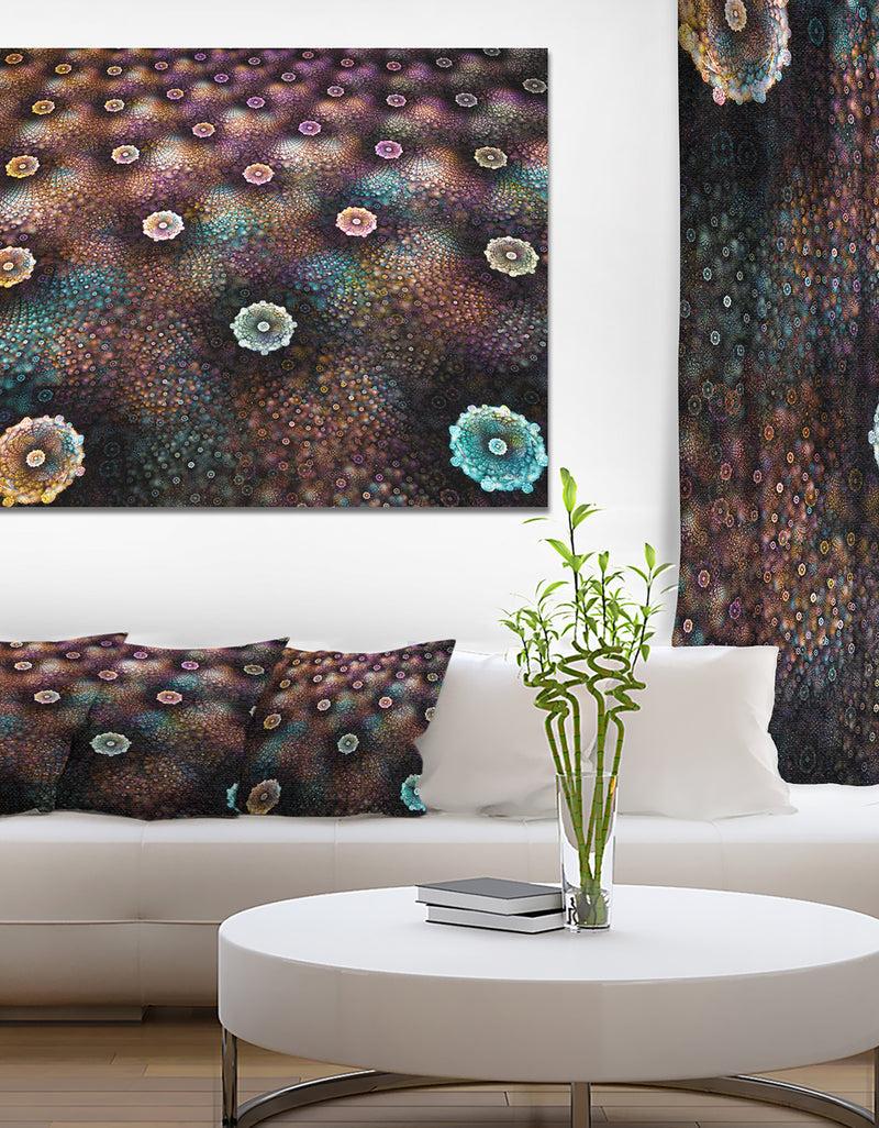 DesignQ Brown Flowers On Alien Planet - Floral Canvas Wall Art