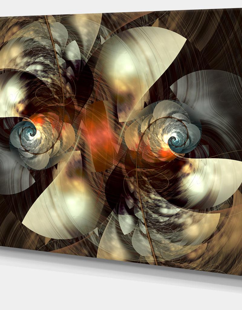 DesignQ Brown Fractal Artwork - Abstract Digital Art Canvas Print
