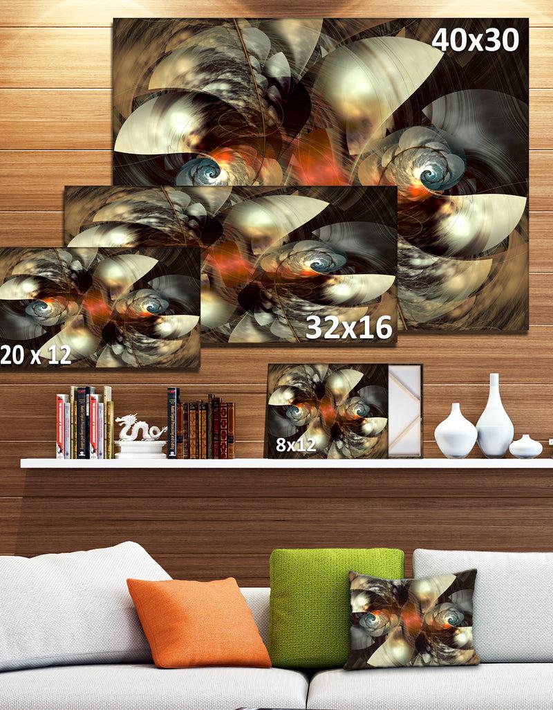 DesignQ Brown Fractal Artwork - Abstract Digital Art Canvas Print