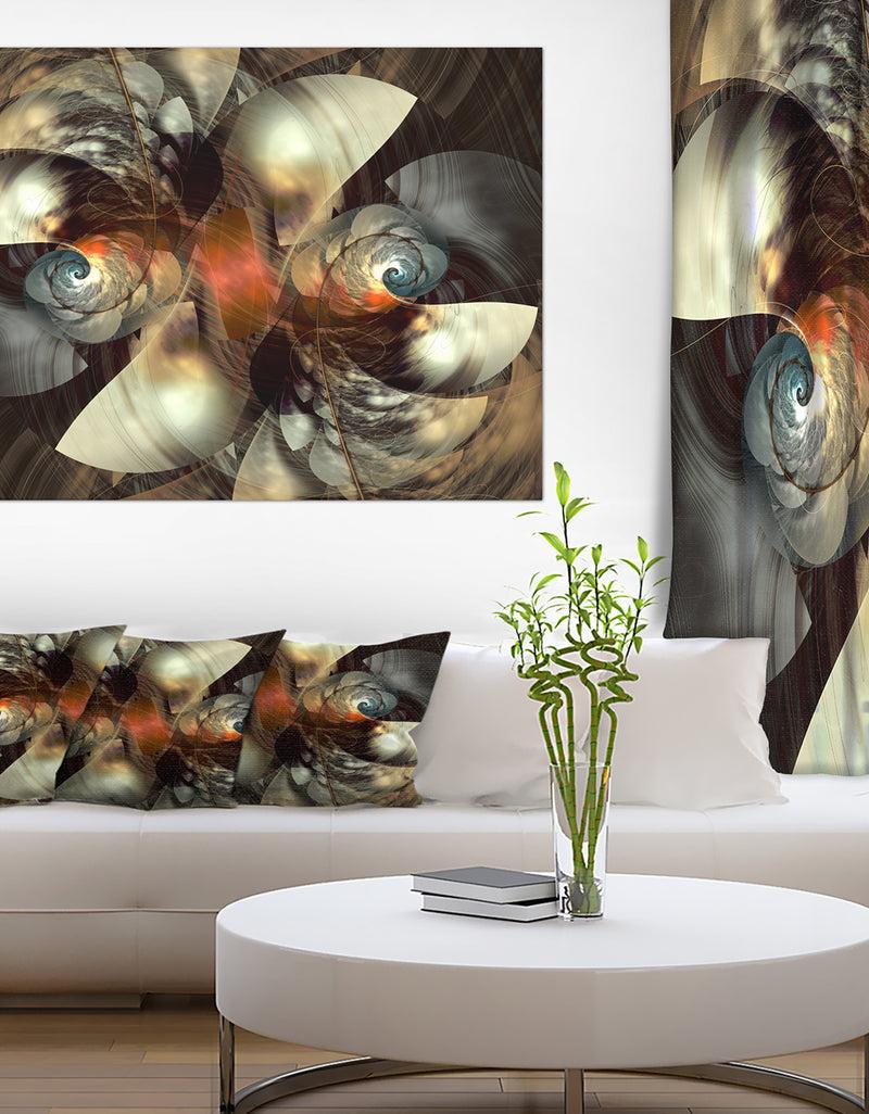 DesignQ Brown Fractal Artwork - Abstract Digital Art Canvas Print