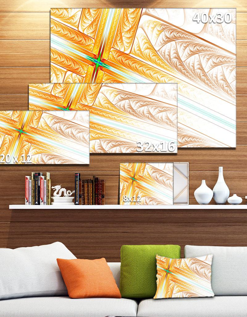 DesignQ Brown Fractal Cross Design'Large Abstract Canvas Art Print