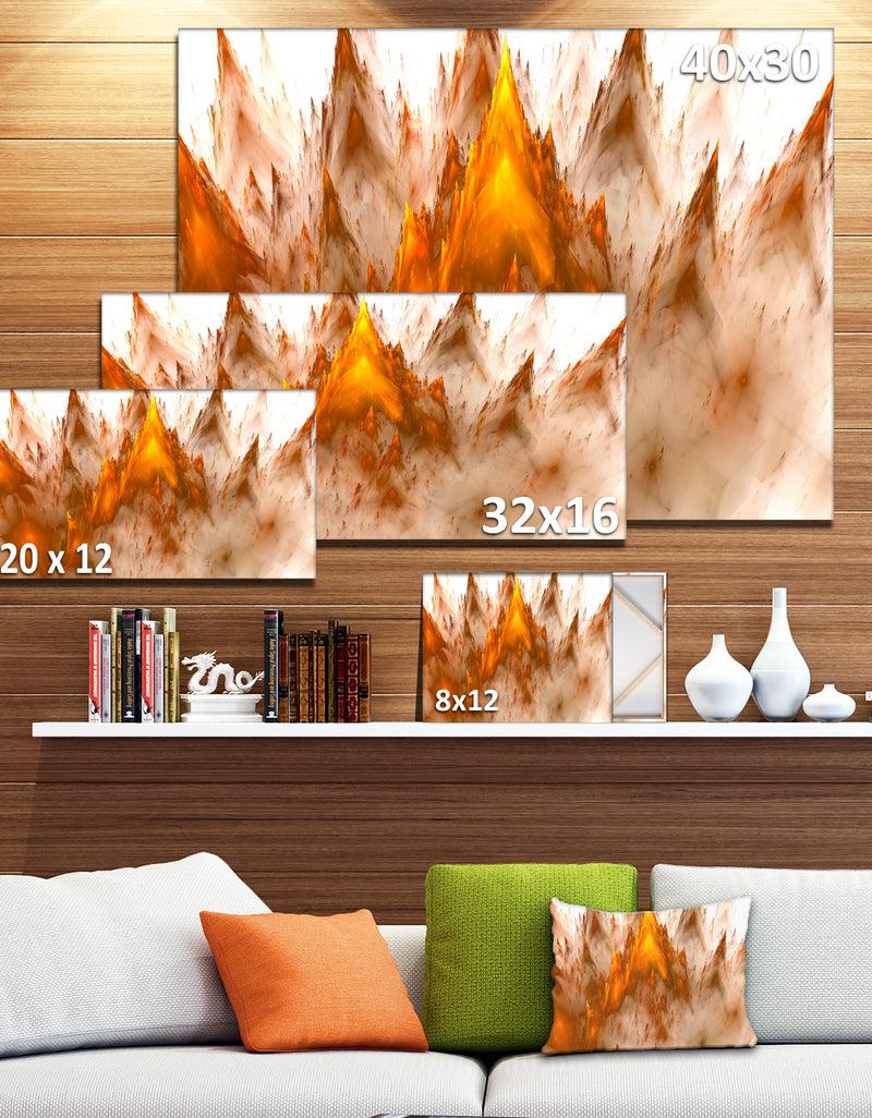 DesignQ Brown Fractal Crystals Design - Extra Large Abstract Canvas Art Print