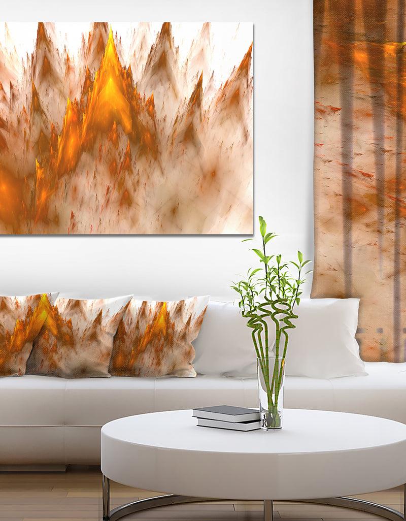 DesignQ Brown Fractal Crystals Design - Extra Large Abstract Canvas Art Print