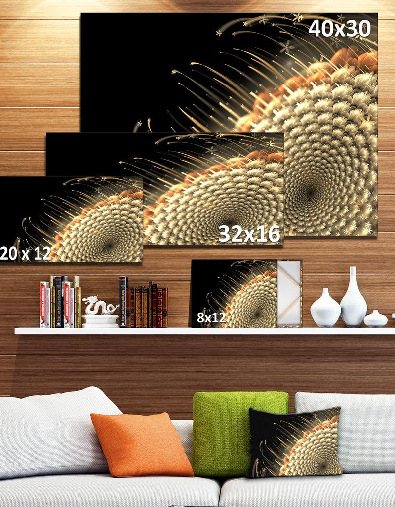 DesignQ Brown Fractal Flower Pattern - Floral Digital Art Canvas Print