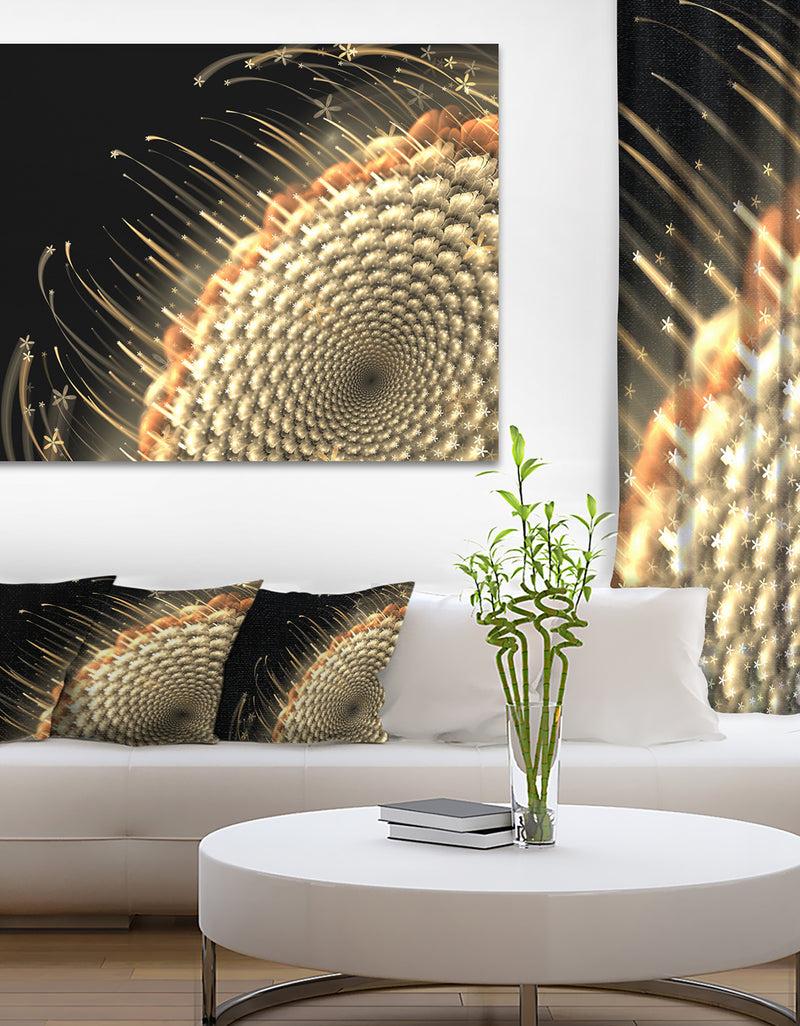 DesignQ Brown Fractal Flower Pattern - Floral Digital Art Canvas Print