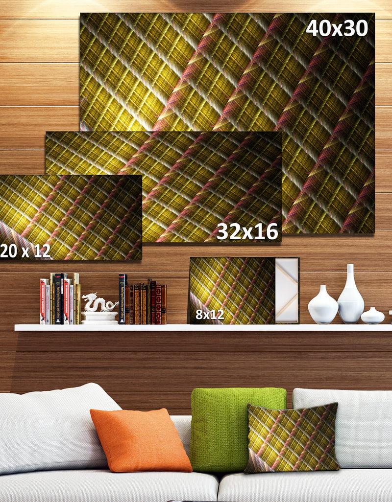 DesignQ Brown Metal Protective Grids'Extra Large Abstract Canvas Art Print