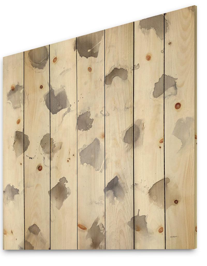 DesignQ Brown Nougat - Geometric Print On Natural Pine Wood