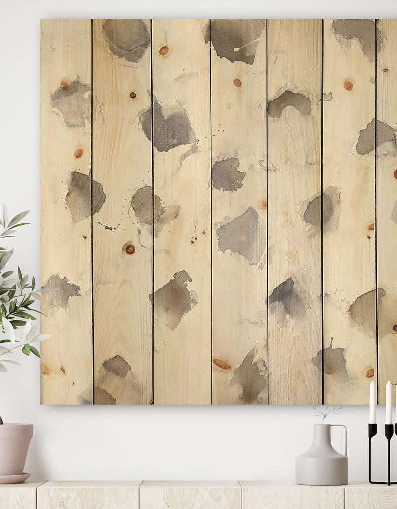 DesignQ Brown Nougat - Geometric Print on Natural Pine Wood