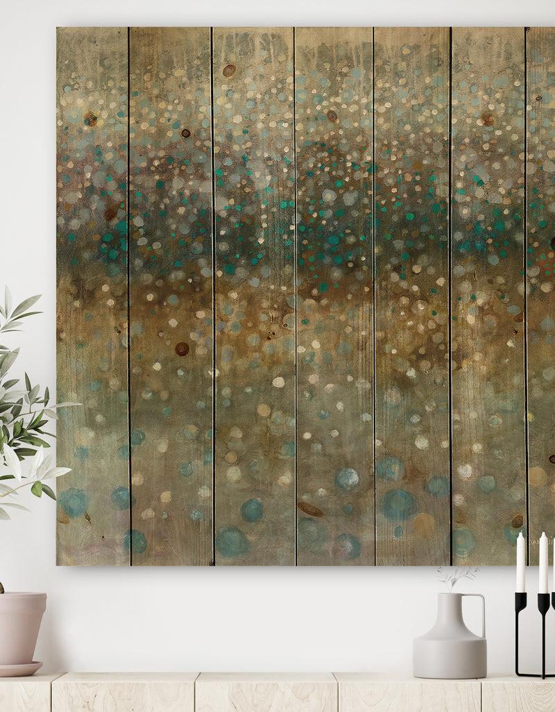 DesignQ Brown Rain - Cabin & Lodge Print on Natural Pine Wood