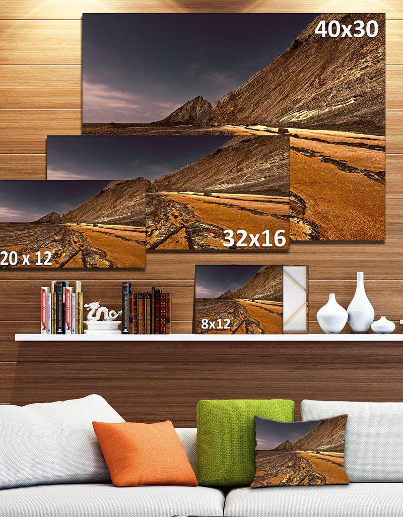 DesignQ Brown Rocky Coast Portugal - Cityscape Canvas Print