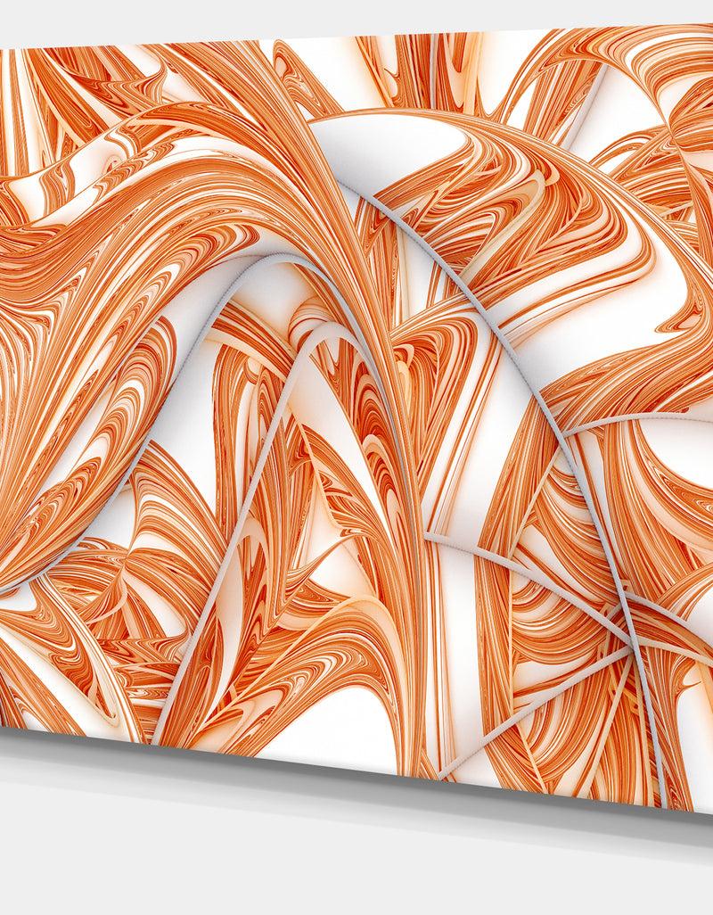 DesignQ Brown Winter Fractal Pattern'Large Abstract Canvas Art Print