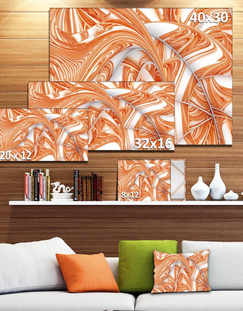 DesignQ Brown Winter Fractal Pattern'Large Abstract Canvas Art Print