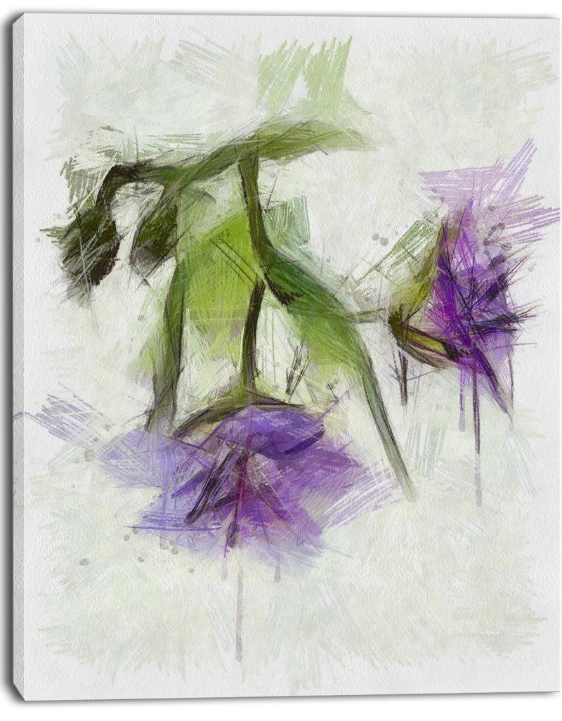 DesignQ Bunch Of Blue Flowers Watercolor - Extra Large Floral Canvas Art