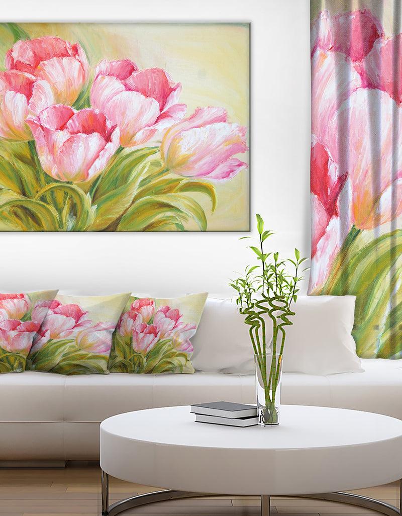 DesignQ Bunch of Tulips Oil Painting - Floral Canvas Print