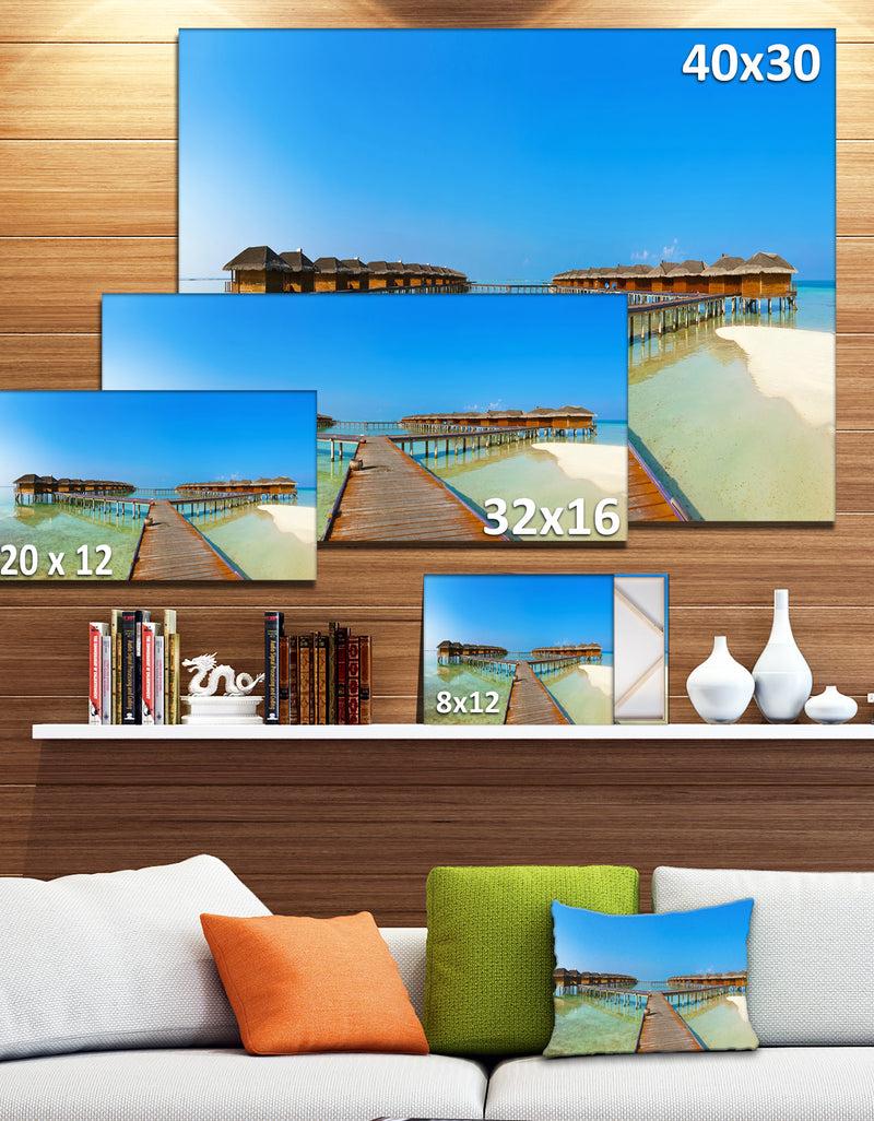 DesignQ Bungalows In Maldives Island - Landscape Photo Canvas Print