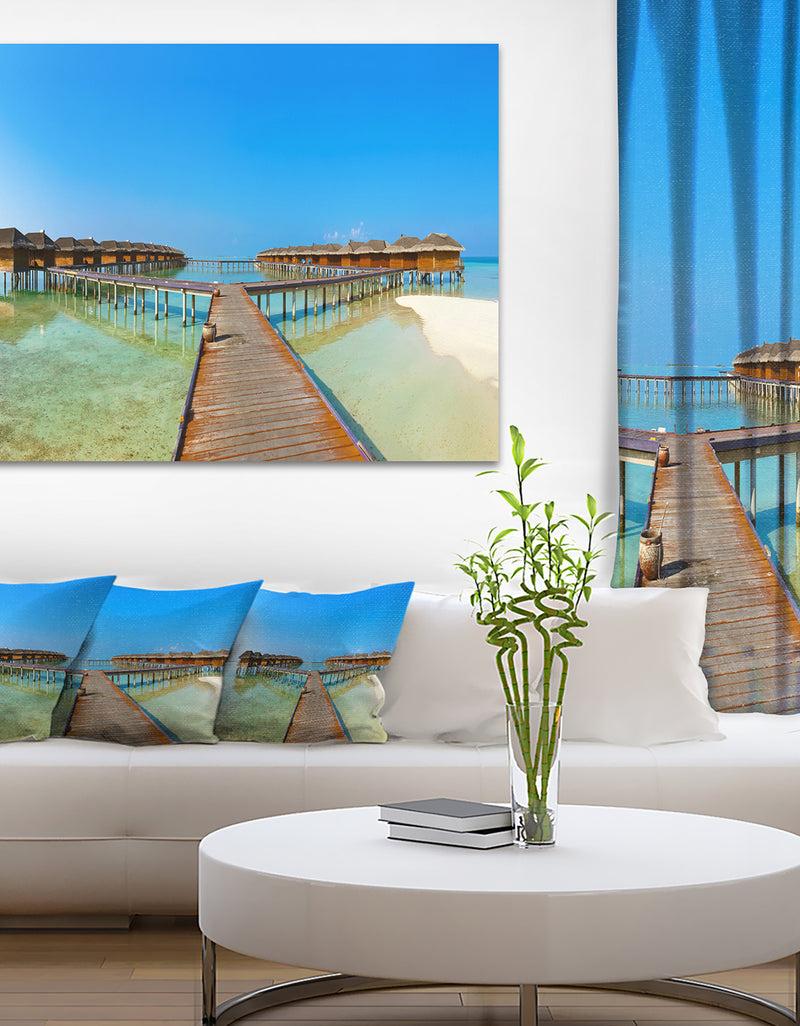 DesignQ Bungalows in Maldives Island - Landscape Photo Canvas Print