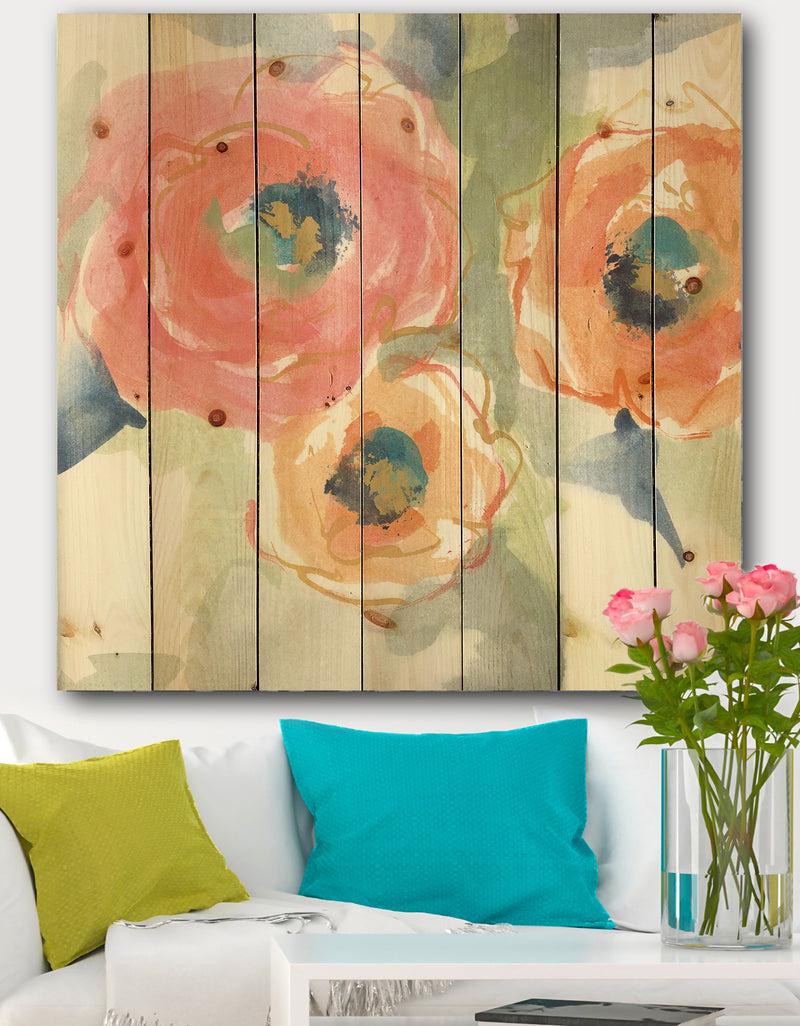 DesignQ Buttercup II - Traditional Print on Natural Pine Wood