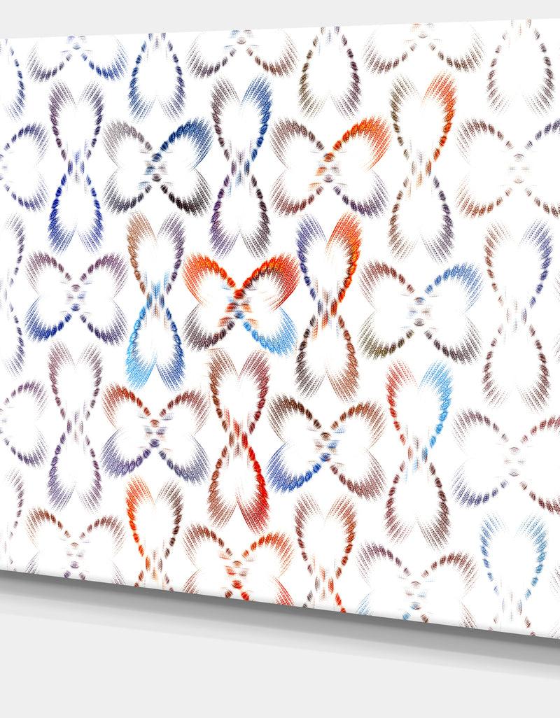 DesignQ Butterflies Fractal Outline Art - Abstract Wall Art Canvas
