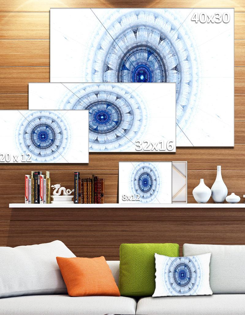 DesignQ Cabalistic Blue Fractal Sphere - Extra Large Abstract Canvas Art Print