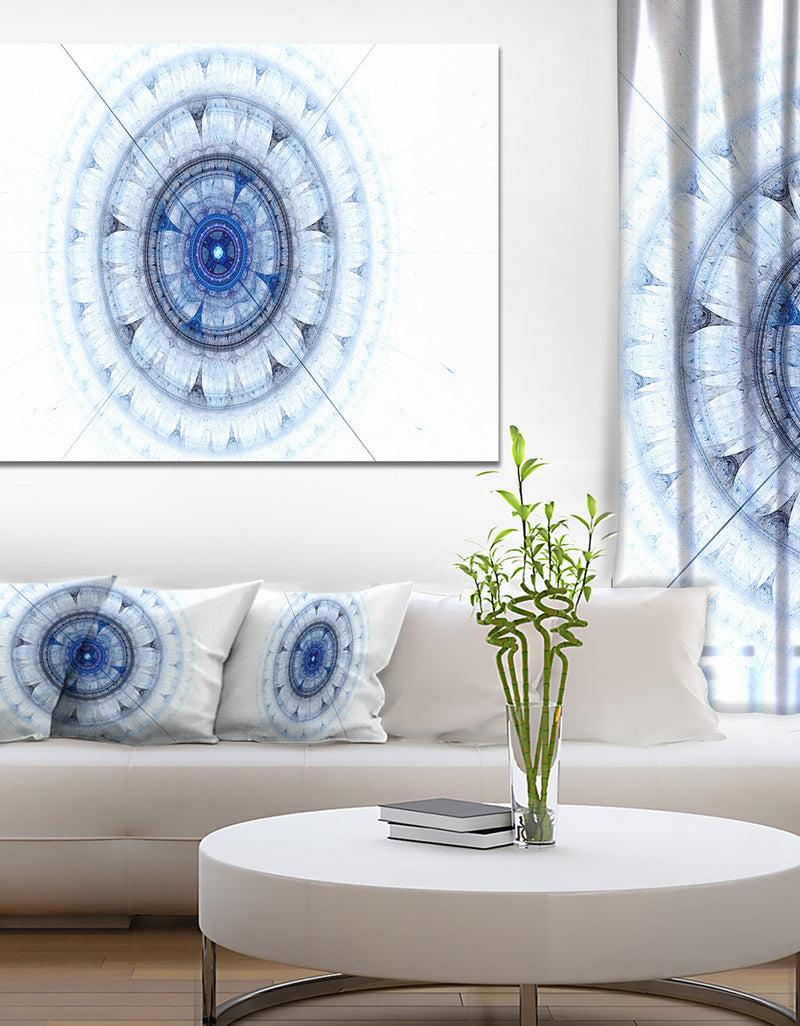DesignQ Cabalistic Blue Fractal Sphere - Extra Large Abstract Canvas Art Print