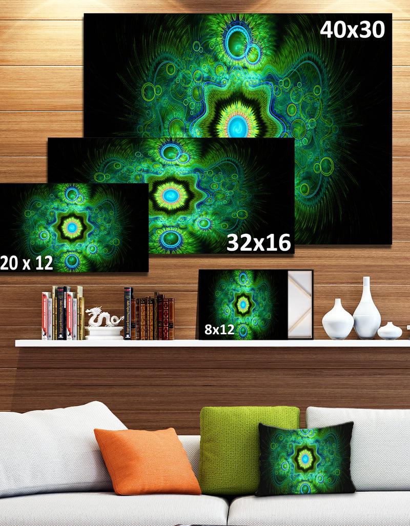 DesignQ Cabalistic Bright Green Texture - Extra Large Abstract Canvas Art Print
