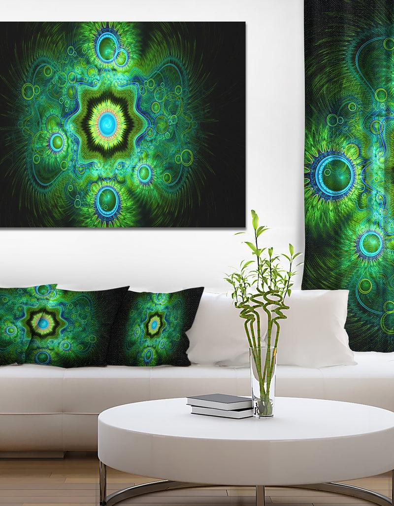 DesignQ Cabalistic Bright Green Texture - Extra Large Abstract Canvas Art Print